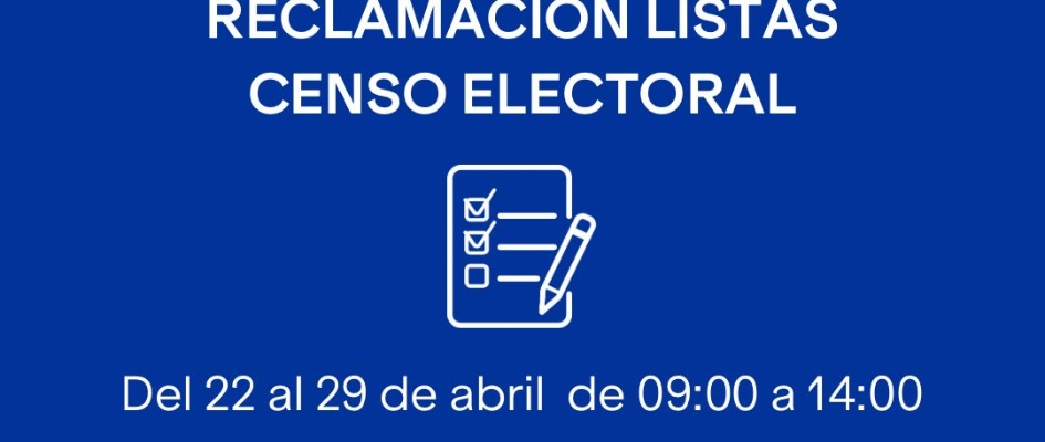 Cartel reclaramación censo electoral