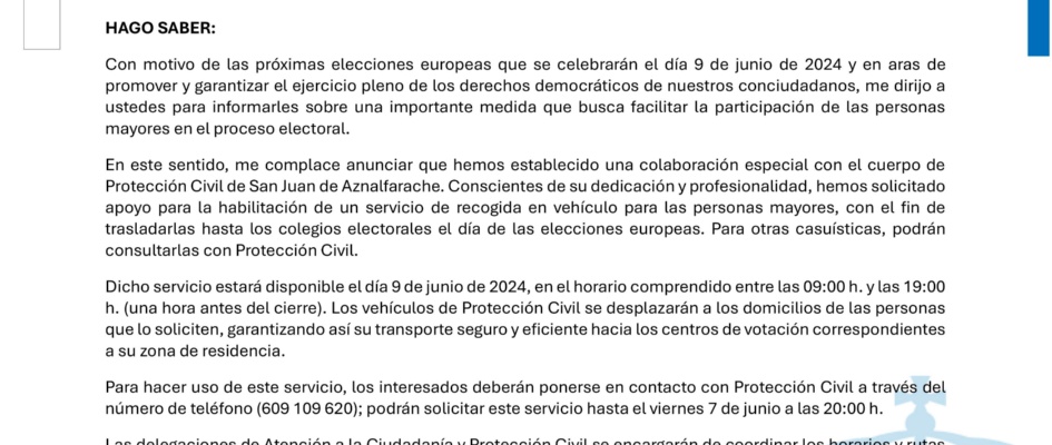 20240603_Otros_BANDO RELACIONADO ELECCIONES EUROPEAS PROTECCIÓN CIVIL